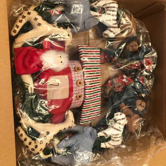 Vintage Holiday Christmas Noah’s Ark Large Wreath UNBELIEVABLE SO RARE BNIB - Picture 10 of 12